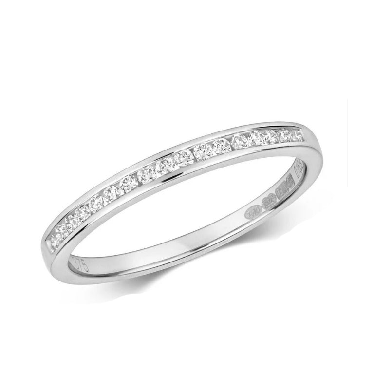 9ct White Gold Real Diamond Eternity Ring 0.15ctw Anniversary Band Channel Set