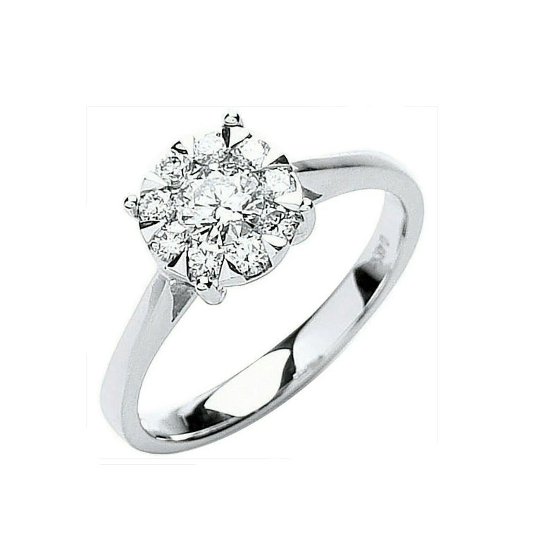 Real Diamond Ring 18ct White Gold 0.50 Carat Weight of Diamonds