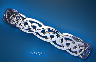 Celtic Bangle Sterling Silver Torque Cuff Hallmarked British Made