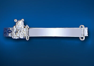 Solid Silver Child's Bangle Teddy Bear Adjustable Age 3 - 7 Years