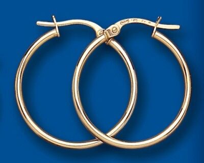 Hoop Earrings Yellow Gold Hoops Creole Slim Design 21mm