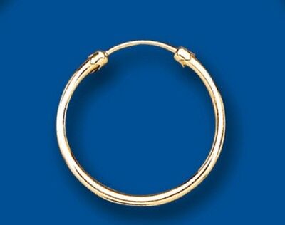 Men's Earring Gold Hoop Earring 9 Carat Yellow Gold Heavy Weight Creole