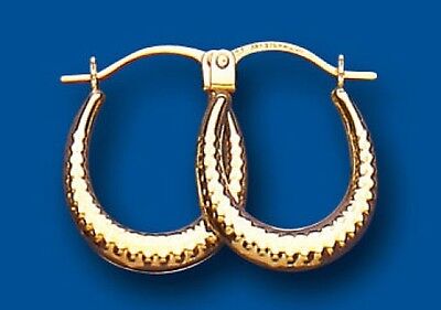 Gold Hoop Earrings Patterned Creole Earrings Yellow Gold Hoops