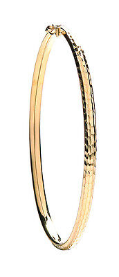 Bangle Yellow Gold Ladies Hinged Fancy Bracelet