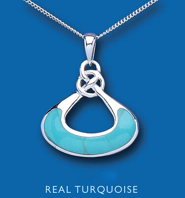 Turquoise Pendant Natural Turquoise Necklace Solid Sterling Silver