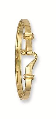 Yellow Gold Hook Baby Bangle Christening Gift hallmarked