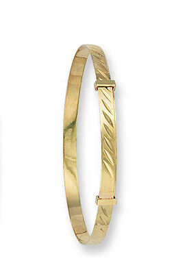 Yellow Gold Baby Bangle Christening Gift Expandable Hallmarked