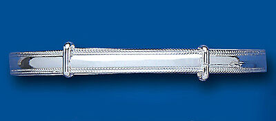 Bangle Solid Silver Millgrain Edge Adjustable Ladies Sterling Silver