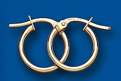 Hoop Earrings Yellow Gold Creole 12mm Hallmarked