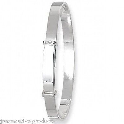 Sterling Silver Baby Bangle Plain Adjustable Christening Gift