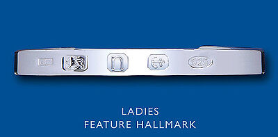 Ladies Feature Hallmark Torque Bangle Solid Sterling Silver