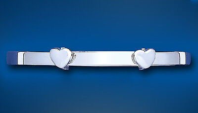 Child's Solid Silver Bangle 7 - 13 years Heart Design Expandable