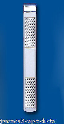 Tie Slide Solid Sterling Silver Engine Turned 7mm Wide