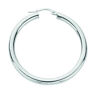 Silver Hoop Earrings Creole Sterling Silver Square Tube Hoops 35mm