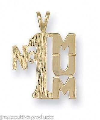 Yellow Gold Mum Pendant Number One Mum Hallmarked British Made