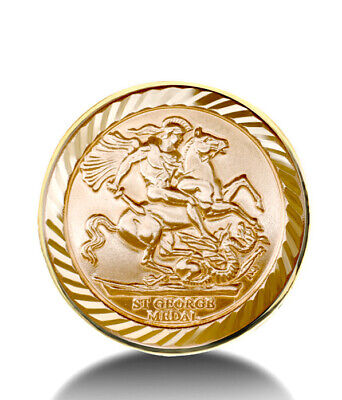 9ct Yellow Gold Full St George Ring Fully Hallmarked