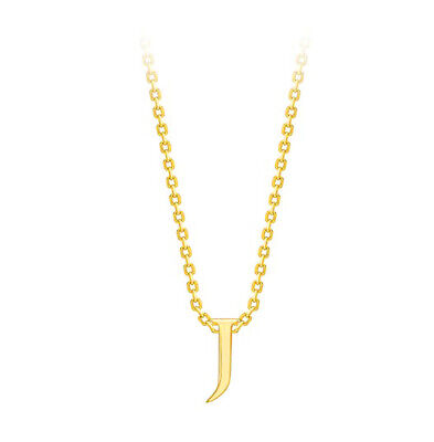 Capital J Initial Pendant 9ct Yellow Gold Ladies Complete With Gold Chain
