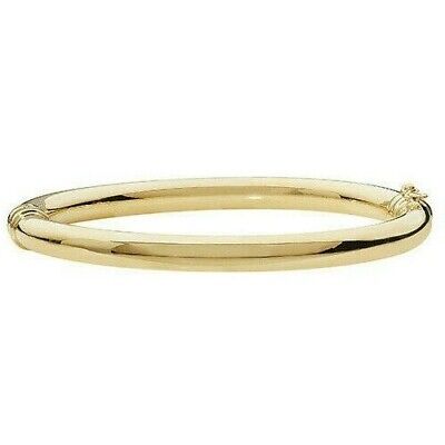 Yellow Gold Bangle Plain Ladies Hinged British Made & Hallmarked Womens Bracelet