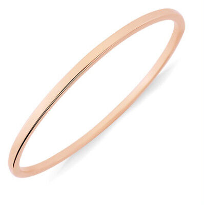 Rose Gold Plain Bangle Bracelet Modern Minimalist British Made Hallmarked