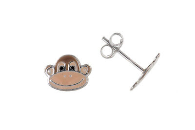 Monkey Earrings Solid Silver Stud Earrings Sterling Silver Studs