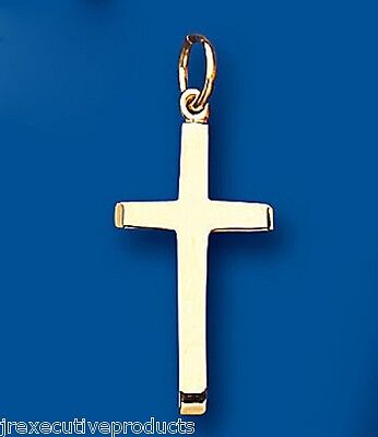 Gold Cross Pendant Yellow Gold Cross Necklace Plain Gold Cross