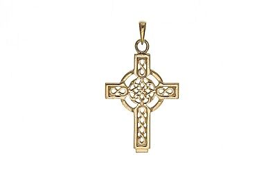 Celtic Cross Pendant Yellow Gold Hallmarked British Made