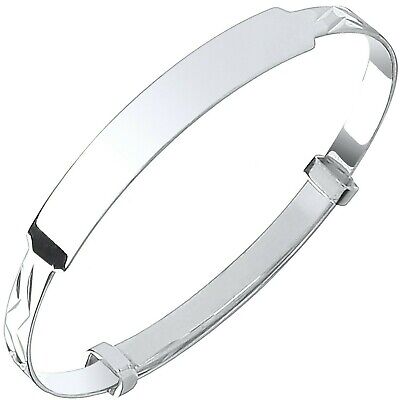 Silver Identity Baby Bangle Boys Girls Christening 925 Hallmark British Made