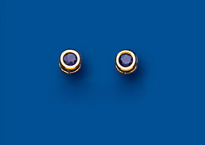 9ct Gold Sapphire Stud Earrings Yellow Gold 3mm Studs September Birthstone