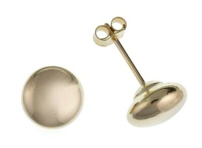 Yellow Gold Bouton Stud Earrings 6mm Studs 9 Carat British made