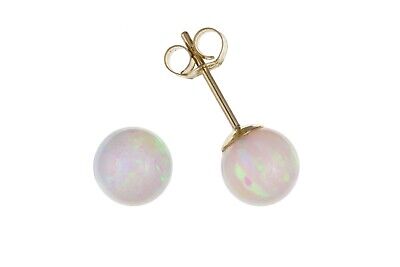 9ct Gold Opal Earrings Solitaire Stud Yellow Gold October Birthstone Hallmarked