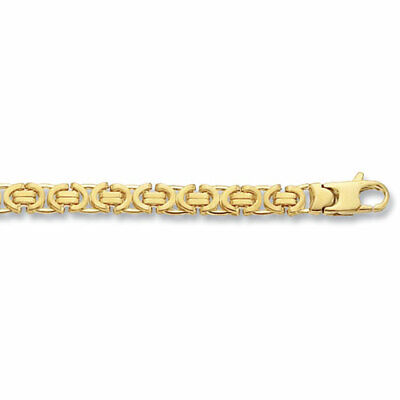 9ct Gold Byzantine Bracelet Chain Yellow Gold Men's Gents Hallmarked