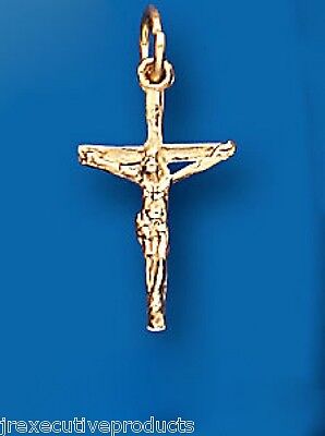 Small Yellow Gold Crucifix Pendant British Made Hallmarked