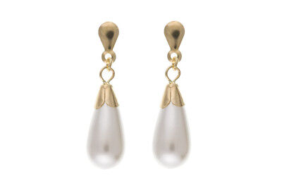 Pearl Set Yellow Gold Classic Pendant and Earrings Drop Hallmarked British Made