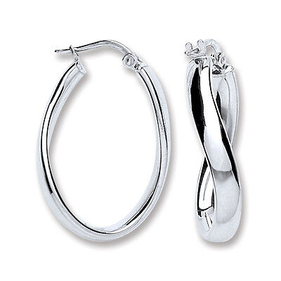 Silver Hoop Earrings Creole Sterling Silver Hoops Wavy Design