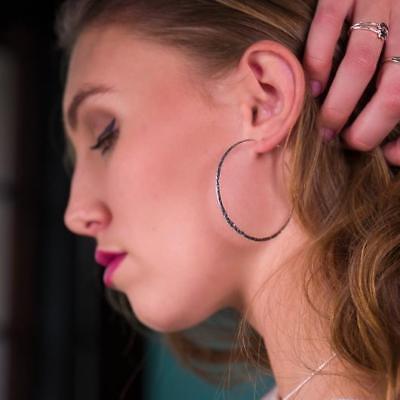 Large Circle Hoop Earrings Sterling Silver 925 Hallmarked Hoops