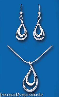 Solid Silver Pendant and Earrings Set