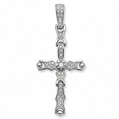 Sterling Silver Large Cross Pendant 74 x 33mm Full Hallmark
