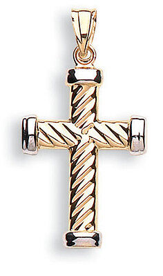 Gold Cross Pendant White Gold Cross Yellow Gold Cross Two Colour Gold Cross