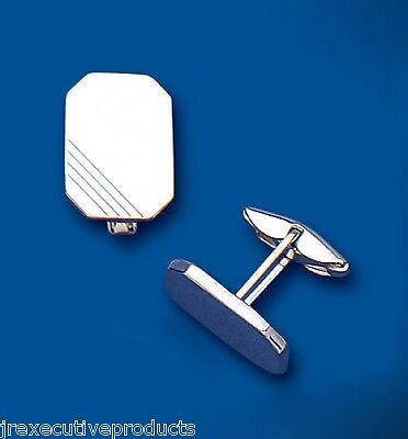 Cufflinks Solid Sterling Silver Rectangular