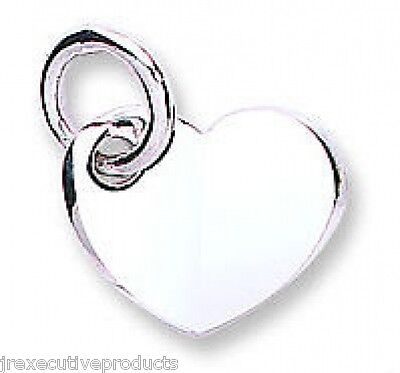 Solid White Gold Heart Pendant Hallmarked British Made