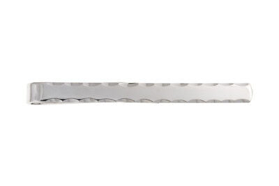 Silver Tie Slide Clip Sterling Silver Men's 5mm Diamond Cut Edge Hallmarked