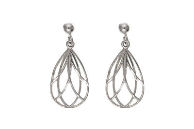 Silver Earrings Diamond Cut Drops Sterling Silver Drop