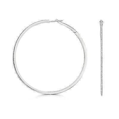 Diamond Hoop Earrings White Gold 0.87ctw Diamonds 53mm