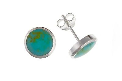 Silver Real Turquoise Earrings Stud Studs 925 Hallmark