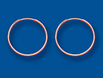 Rose Gold Hoop Earrings Medium Weight Hoops Red Gold Hoop 18mm