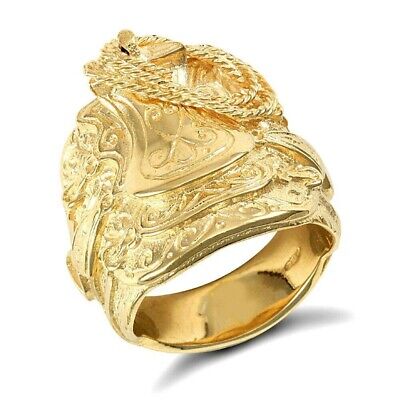 Heavy Gold Saddle Ring Men's Solid 9ct Yellow Gold Hallmarked British made