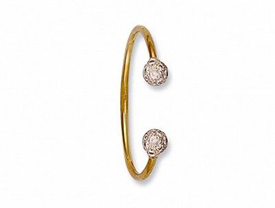Yellow Gold Baby Bangle Torque Sparkly Cubic Zirconia Hallmarked