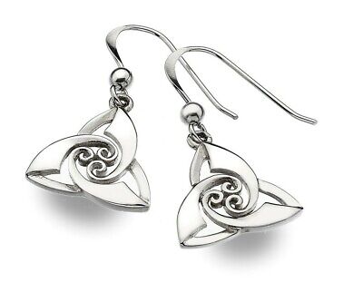 Celtic Spiral Knot Earrings Drop Sterling Silver 925 Hallmarked Drops