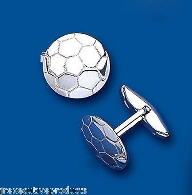 Football Cufflinks Solid .925 Sterling Silver Soccer Cufflinks