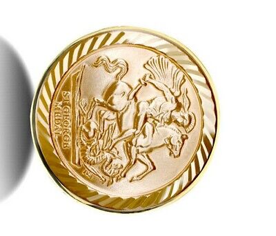 9ct Yellow Gold Full St George Ring Fully Hallmarked
